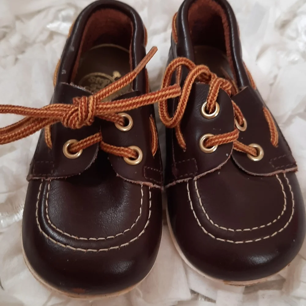 Step and Stride Brown Boat Shoes Baby Loafers Infant Size 2